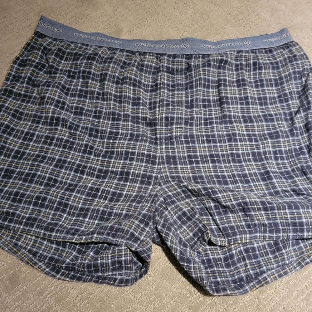 Vintage Nautica boxer short plaid blue xl